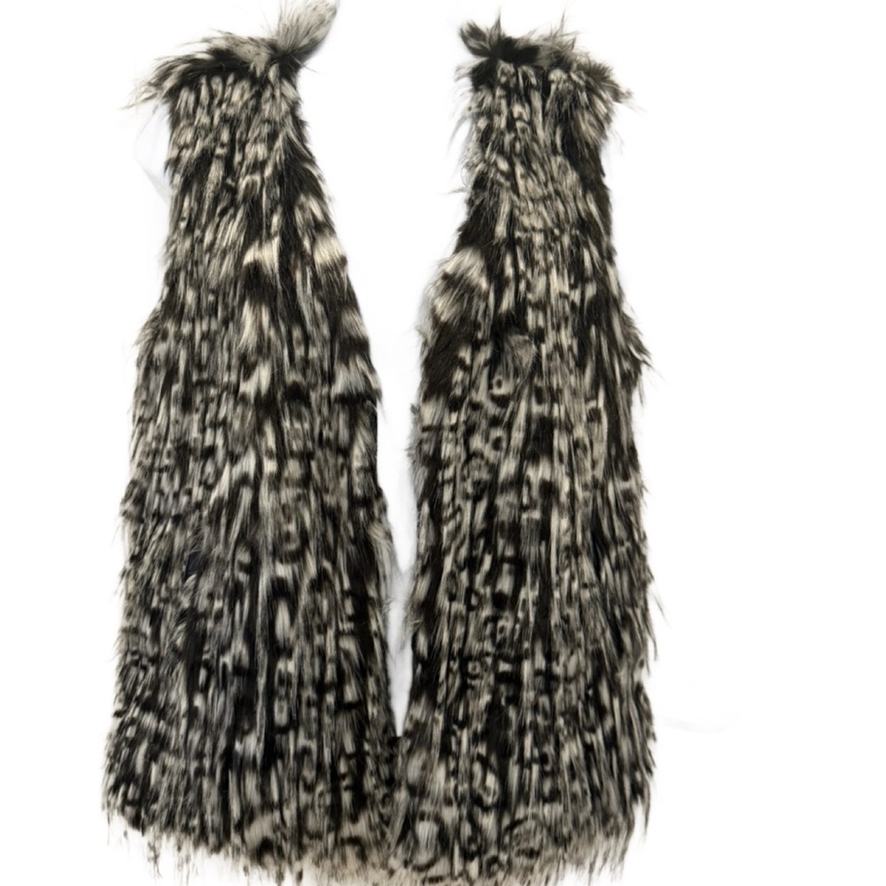 Via Spiga Faux Fur Vest in Brown and White. XL - Picture 2 of 9